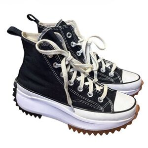 Converse Run Star Hike Platform Sneaker Black White Gum Womens 7 High Top Shoes